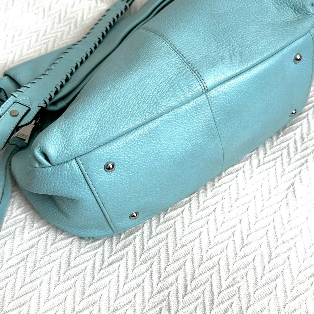 AIMEE KESTENBERG Baby Blue Genuine Leather Slouchy Hobo Purse Designer Bag - Picture 12 of 15